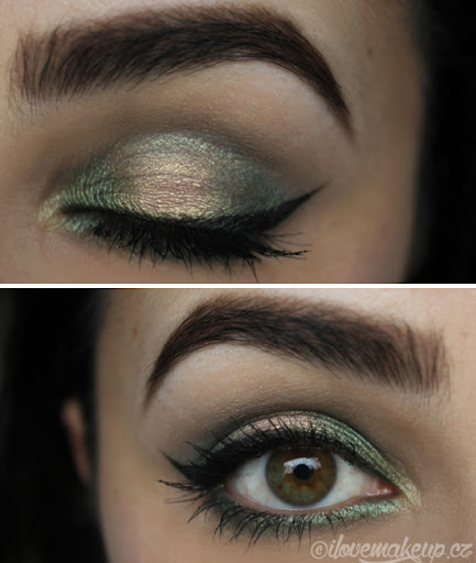 Smaragdově zelené líčení